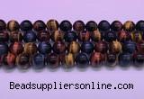 CTE2222 15.5 inches 12mm round colorful tiger eye gemstone beads