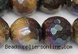 CTE2288 15 inches 12mm faceted round AB-color colorful tiger eye beads