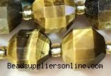 CTE2297 15 inches 9*10mm faceted yellow tiger eye beads