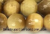 CTE2317 15 inches 10mm faceted round golden tiger eye beads