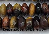 CTE2328 15 inches 5*8mm faceted rondelle colorful tiger eye beads