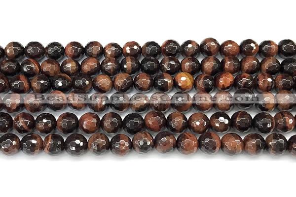 CTE2344 15 inches 6mm faceted round red tiger eye beads