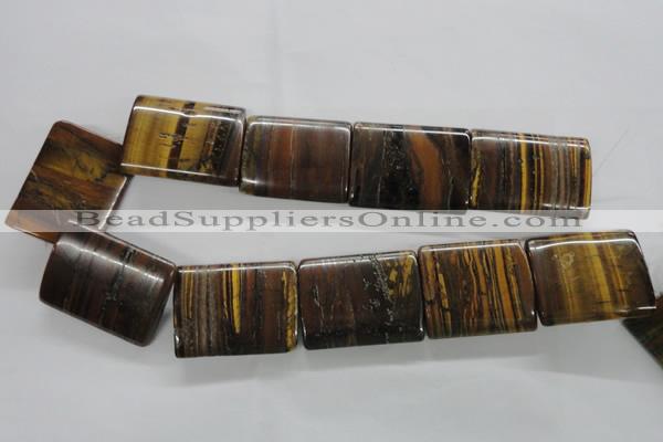 CTE313 15.5 inches 30*40mm flat tube yellow tiger eye gemstone beads