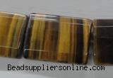 CTE317 15.5 inches 25*35mm faceted rectangle yellow tiger eye beads