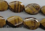 CTE321 15.5 inches 15*20mm twisted & faceted oval yellow tiger eye beads