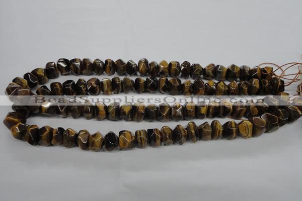 CTE336 15.5 inches 8*12mm faceted nuggets yellow tiger eye gemstone beads