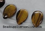 CTE338 Top-drilled 13*18mm flat teardrop yellow tiger eye gemstone beads