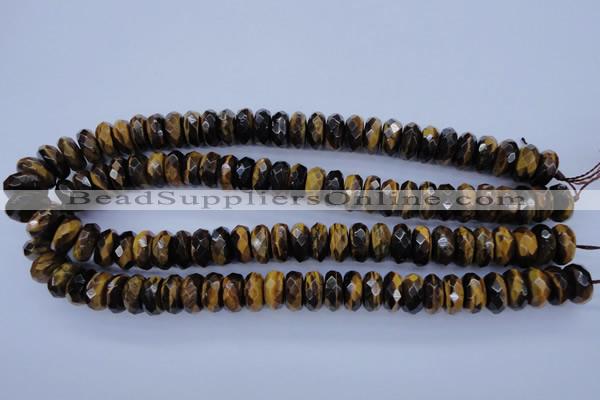 CTE403 15.5 inches 8*14mm faceted rondelle yellow tiger eye beads