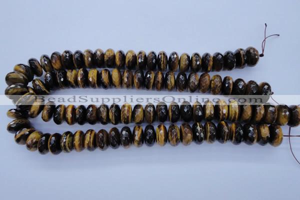 CTE404 15.5 inches 8*16mm faceted rondelle yellow tiger eye beads