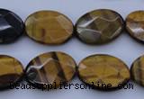 CTE431 15.5 inches 15*20mm faceted oval yellow tiger eye beads