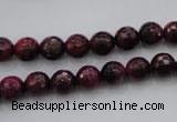 CTE472 15.5 inches 8mm faceted round red tiger eye beads wholesale