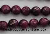 CTE474 15.5 inches 12mm faceted round red tiger eye beads wholesale