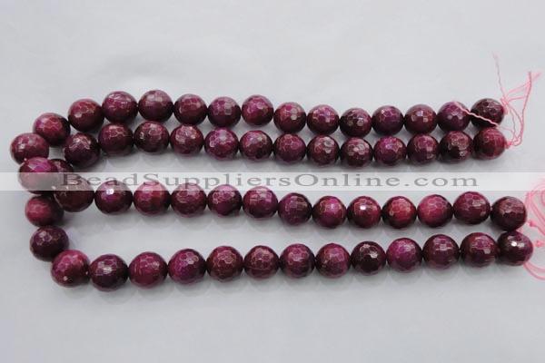 CTE475 15.5 inches 14mm faceted round red tiger eye beads wholesale