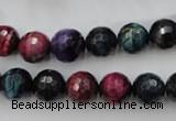 CTE582 15.5 inches 8mm faceted round colorful tiger eye beads