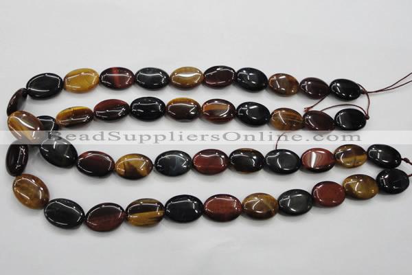 CTE61 15.5 inches 13*18mm oval mixed tiger eye gemstone beads