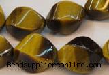 CTE620 15.5 inches 13*18mm twisted rice yellow tiger eye beads wholesale