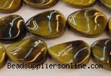 CTE638 15.5 inches 13*18mm twisted oval yellow tiger eye beads wholesale