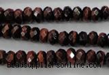 CTE65 15.5 inches 5*8mm faceted rondelle red tiger eye gemstone beads