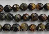 CTE722 15.5 inches 8mm faceted round yellow & blue tiger eye beads