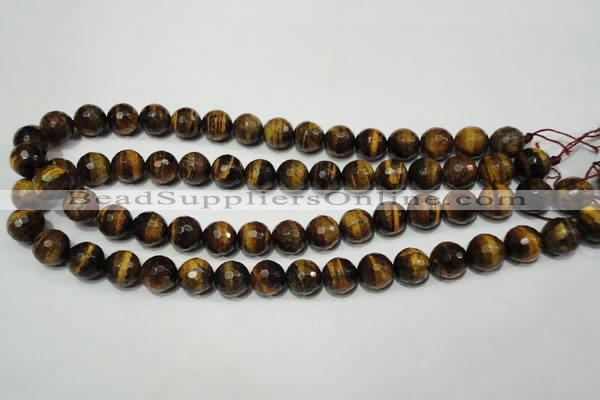 CTE754 15.5 inches 12mm faceted round yellow tiger eye beads wholesale