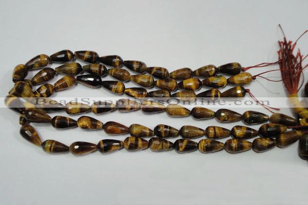 CTE761 15.5 inches 10*20mm faceted teardrop yellow tiger eye beads