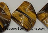 CTE845 15.5 inches 30*40mm wavy triangle yellow tiger eye beads