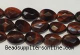 CTE881 15.5 inches 8*12mm faceted flat teardrop red tiger eye beads