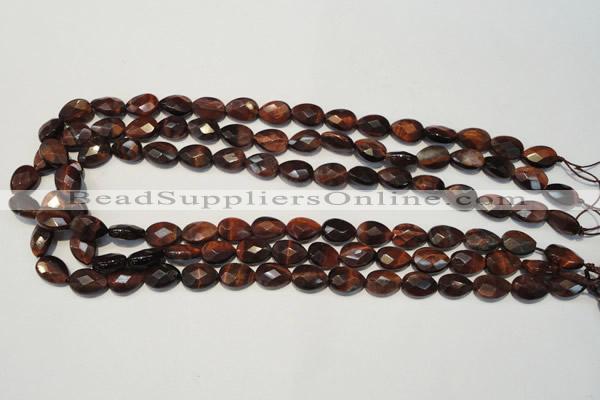 CTE881 15.5 inches 8*12mm faceted flat teardrop red tiger eye beads