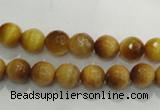 CTE902 15.5 inches 8mm faceted round golden tiger eye beads