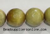 CTE908 15.5 inches 20mm faceted round golden tiger eye beads