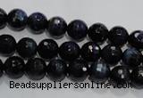 CTE931 15.5 inches 6mm faceted round dyed blue tiger eye beads