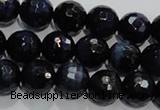 CTE934 15.5 inches 12mm faceted round dyed blue tiger eye beads