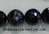 CTE938 15.5 inches 20mm faceted round dyed blue tiger eye beads