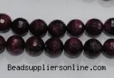 CTE971 15.5 inches 6mm faceted round dyed red tiger eye beads