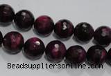 CTE972 15.5 inches 8mm faceted round dyed red tiger eye beads