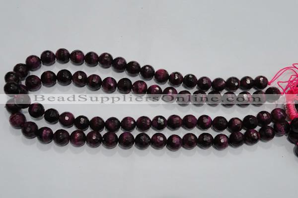 CTE972 15.5 inches 8mm faceted round dyed red tiger eye beads