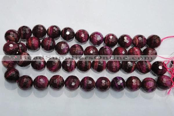 CTE978 15.5 inches 20mm faceted round dyed red tiger eye beads