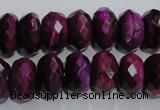 CTE983 15.5 inches 10*14mm faceted rondelle dyed red tiger eye beads