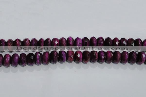 CTE984 15.5 inches 12*16mm faceted rondelle dyed red tiger eye beads