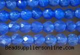 CTG1006 15.5 inches 2mm faceted round tiny blue agate beads