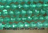 CTG1007 15.5 inches 2mm faceted round tiny green agate beads