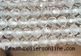 CTG1015 15.5 inches 2mm faceted round tiny white crystal beads