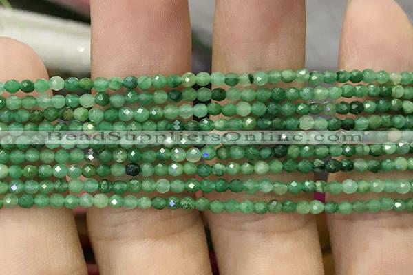 CTG1036 15.5 inches 2mm faceted round tiny African jade beads