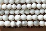 CTG1053 15.5 inches 2mm faceted round tiny white howlite beads