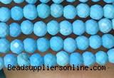 CTG1055 15.5 inches 2mm faceted round tiny turquoise beads