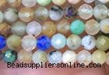 CTG1081 15.5 inches 2mm faceted round tiny chrysocolla beads