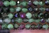 CTG1082 15.5 inches 2mm faceted round tiny ruby zoisite beads