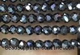 CTG1085 15.5 inches 2mm faceted round tiny hematite beads