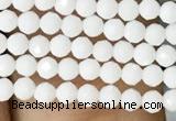 CTG1087 15.5 inches 2mm faceted round tiny white porcelain beads