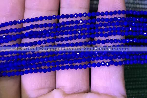 CTG1100 15.5 inches 2mm faceted round tiny quartz glass beads